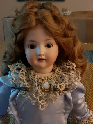 Antique 23 - Inch Revalo Doll In Stunning Antique 2 - Piece Dress