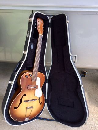 Vintage Kay K150 Archtop Acoustic Electric Guitar With Tkl Proform Case
