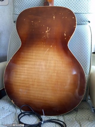 Vintage Kay K150 Archtop Acoustic Electric Guitar With TKL Proform Case 8