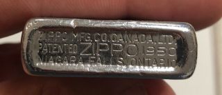 Vintage 1950 Zippo Mfg Co Canada Cigarette Lighter Estate Find