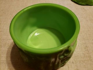 Vintage Rare Nile Green Slag Akro Agate Scottie / Scotty Dog Powder Jar 5