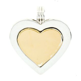 Vintage Tiffany & Co.  Sterling Silver & 18k Yellow Gold Trim Heart Charm Pendant