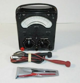 Vintage Avo Universal Avometer Model 8 Volt Ohm Meter Test Work Tool With Probes