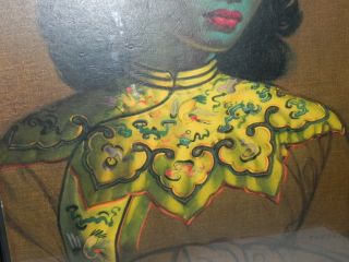 Vintage 1960 Tretchikoff Chinese Girl Green Lady Print Framed & Glazed 6