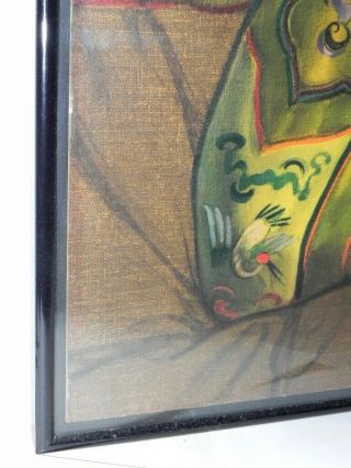 Vintage 1960 Tretchikoff Chinese Girl Green Lady Print Framed & Glazed 7