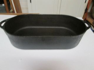 Vintage Cast Iron 3060 Large Deep Oval Fish Fryer - Made In Usa { No Lid }