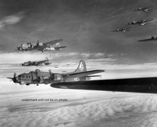 Boeing B - 17g Flying Fortress Bombers On Way To Germany 8 " X 10 " Wwii Photo 378
