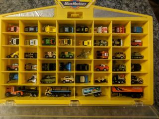 44 Vintage Micro Machines With Display Case & Auto Parts Store Shape