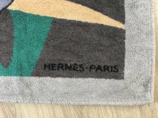 Hermes Beach Bath Towel Floor Mat Throw Display 100 Auth Rare 3