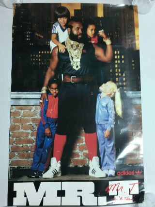 Rare Vintage 1983 Mr T ADIDAS Shop Poster Trefoil Hip Hop A Team Track Suit Shoe 8