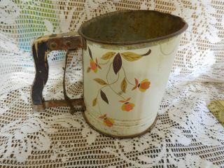 Rare Vintage Hall Jewel Tea/autumn Leaf Flour Sifter