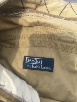 VTG Polo Ralph Lauren Men ' s Cargo Pants Hiking Military Tan Cotton Rare 38x32 7