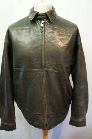 Vintage Distressed Polo By Ralph Lauren Leather Jacket Size L