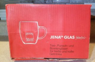 VINTAGE Set of 6 JENA Glas Clear Glass Cups SCHOTT MAINZ Germany w/ Box,  mugs 4