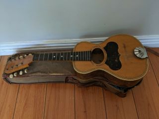 Vintage 8 String Mandolin W/case Unique Estate Item