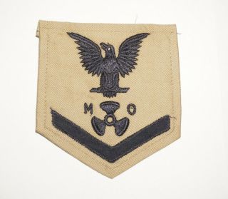 Motor Machinist Mate 3rd Class Tan Twill Us Navy Wwii Rate Rank Patch C1208