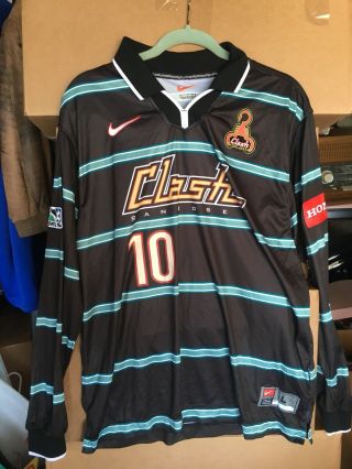 Vintage Mls San Jose Clash Nike Raul Diaz Arce 10 Soccer Jersey Ls Size L