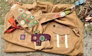 Vintage Boy Scout Shirt With Scout Badges