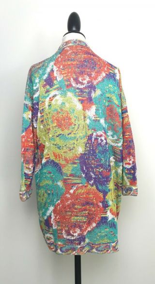 Vtg Missoni for Neiman Marcus Womens Floral Multi Color Cardigan Sweater L 3