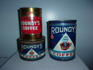 Vintage 3 Roundy Cans