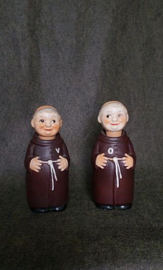 Rare Vtg.  Goebel Hummel Friar Tuck Monk Padre Oil & Vinegar Figural Bottles