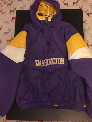 Vintage Starter University of Washington Huskies jacket RARE 1/2 Zip Size XL 2