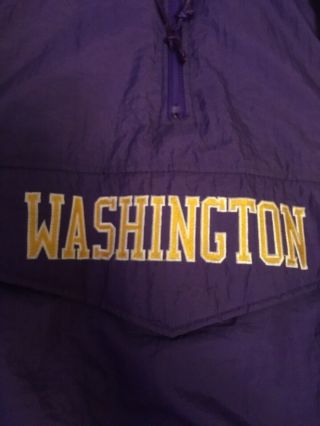 Vintage Starter University of Washington Huskies jacket RARE 1/2 Zip Size XL 3