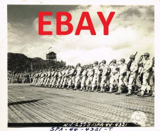 Wwii Rare Photo Us Army Signal Corps Us Army Troops During Inspection Pto Look