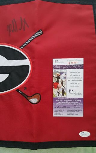 Uga Georgia Rare Pin Flag Signed Autograph Bubba Watson Masters Jsa Q39891