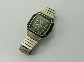 Vintage 1980s Seiko Silver Wave Digi Ani H357 - 5120 Gents Quartz Watch Vgc