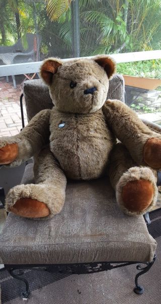 Gund Collectors Classic Teddy Bear Vintage 1983 Extra Large 39 " Jointed Brown Euc
