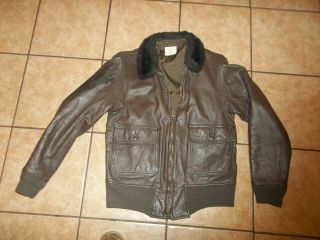 Vintage Brill Bros Intermediate Type G1 Usn Flight Leather Jacket Men Sz 40