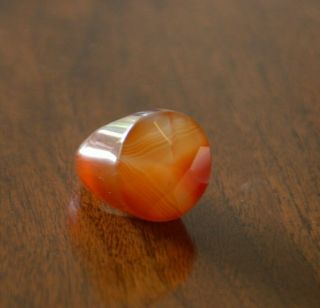 Vintage Apple Juice Amber Orange Bakelite Carved Circular Ring Size 7 - 7.  5