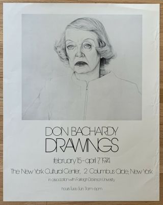 Don Bachardy Vintage Exhibition Poster 1974 Bette Davis