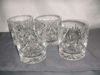 4 Vintage Royal Doulton Fine Crystal Georgian Rummers Whiskey Old Fashioned