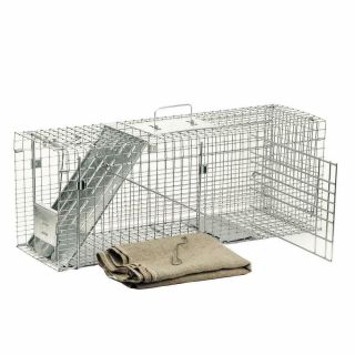 Feral Cat Rescue Kit Collapsible Live Animals Trap Cage Divider Cover Door Hook