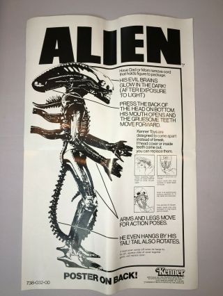 Vintage 1979 Kenner Alien 18” Poseable Action Figure Poster