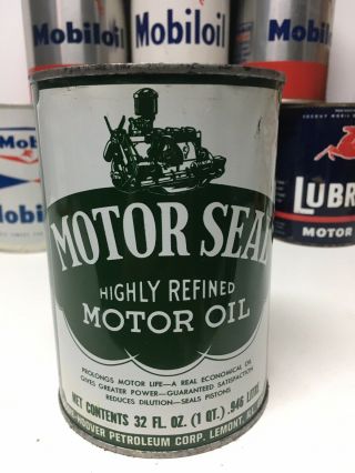 Vintage 1quart Motor Seal Oil Can.  Rare