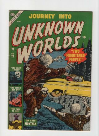 Journey Into Unknown Worlds 22 Fn,  6.  5 Vintage Marvel Atlas Zombies Cover 10c