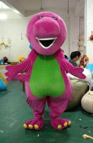 Cute Purple Barney Mascot Costume Suit Cosplay Party Game Dress Outfit Adult 1p