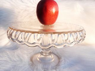 Old Colony Lace Hocking Glass Cake Stand Salver Eapg Glass Vintage Wedding