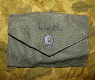 Ww2 Us Army Od Cotton Canvas M - 1945 Field Aid Dressing Pouch