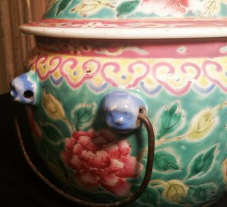 BROKEN chinese pottery peranakan straits vtg porcelain ginger jar famille rose 2