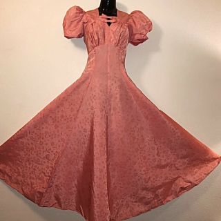 Vintage 1940’s Wwii Era York Creations Union Label Full Length Dress