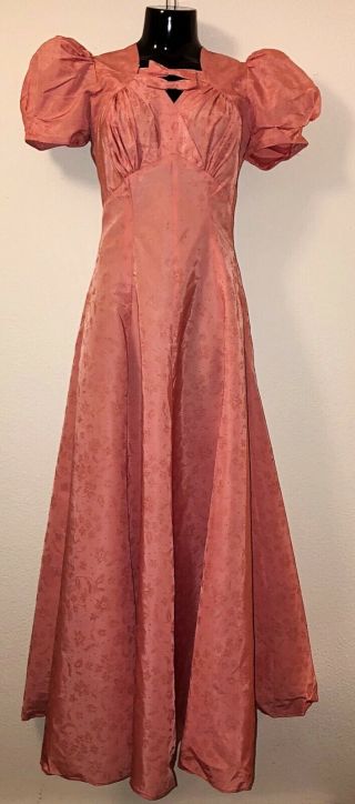 Vintage 1940’s WWII Era YORK Creations Union Label Full Length Dress 2