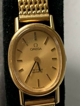 Vintage Rare 1974 Omega De Ville Push Crown Quartz Watch Women’s Watch