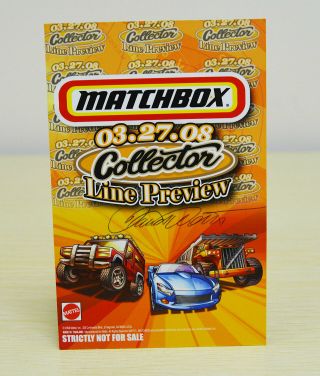 Matchbox 2008 Line Preview RARE Model Desert Thunder V16 Autographed 2