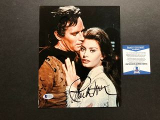 Charlton Heston Rare Signed Autographed Nra 8x10 Photo Beckett Bas