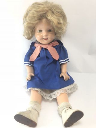 Vintage Shirley Temple 18 " Ideal Composition Doll 1930s Sailor Dress Sleep Eyes