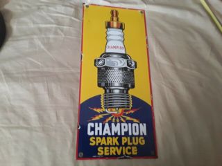 Vintage Champion Spark Plug,  Porcelain Sign.